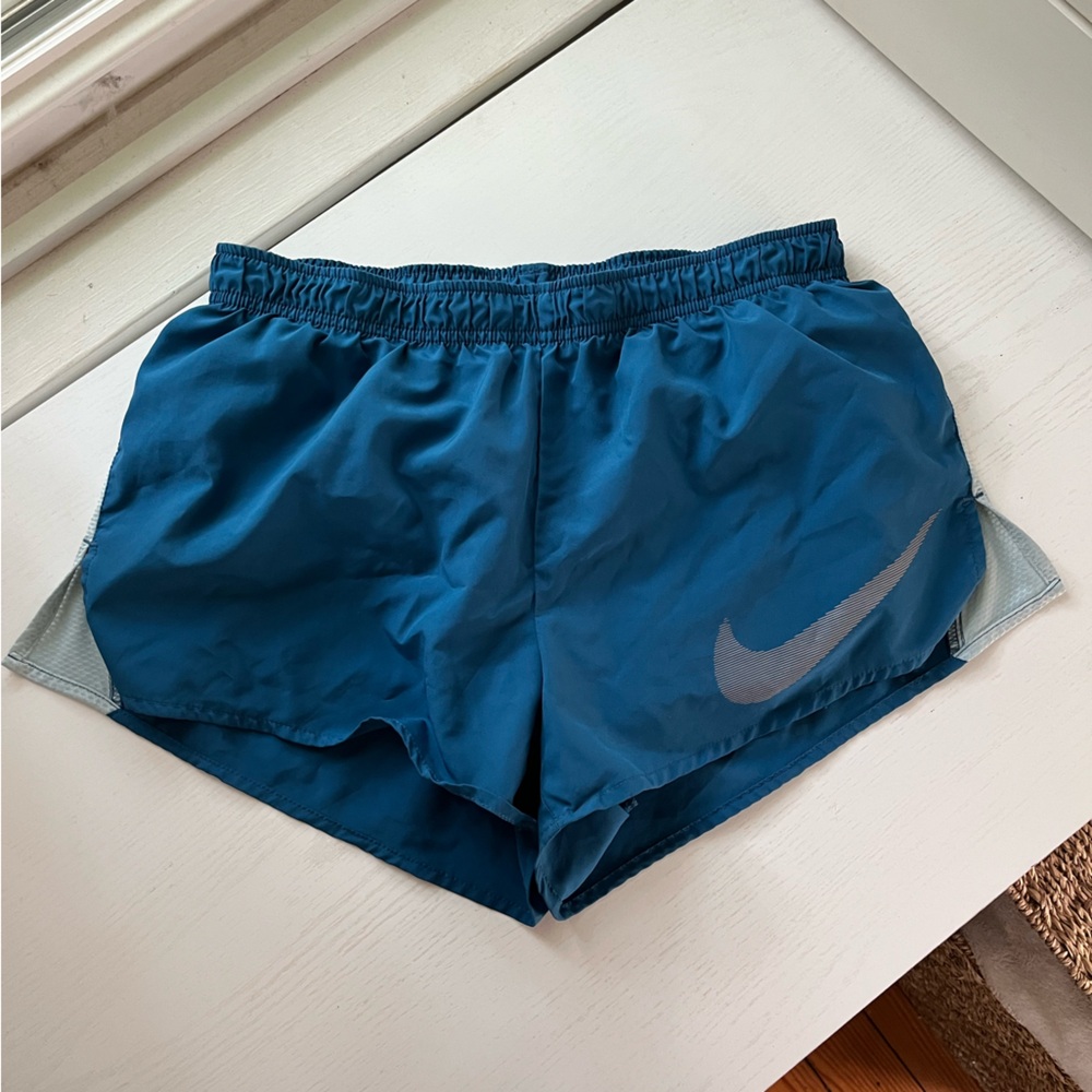 Nike Women’s Dri Fit Running Shorts – Teal Blue, Size Medium
